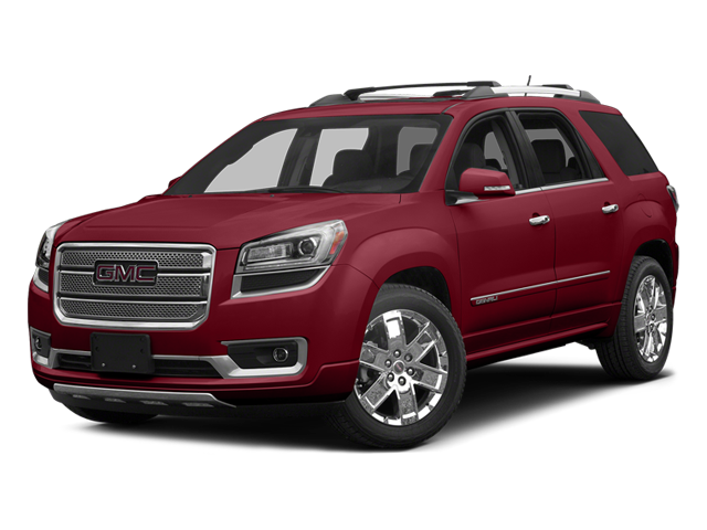 2014 GMC Acadia Denali in Crystal Red Tintcoat — front three-quarter view