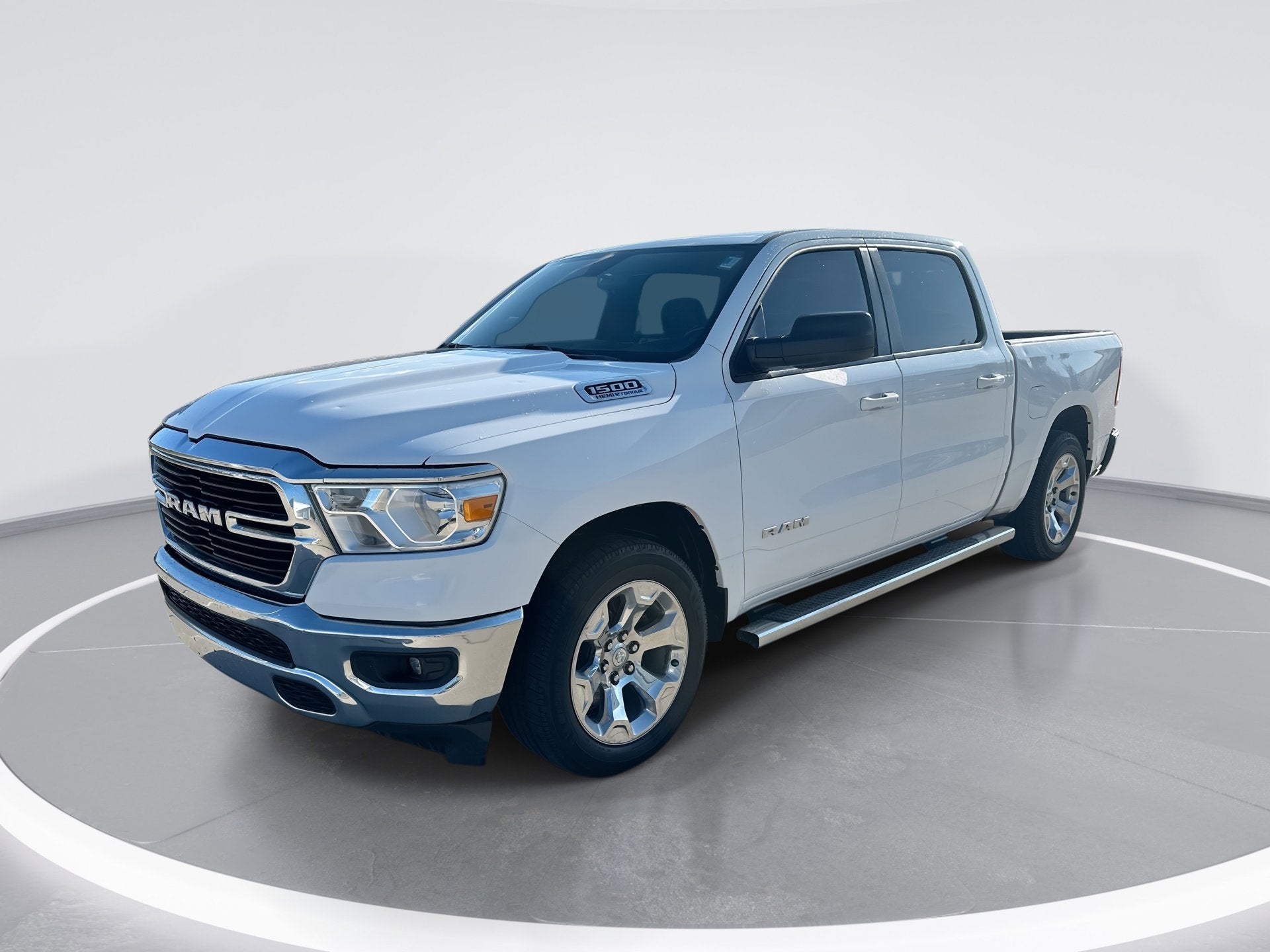 2021 RAM 1500 Big Horn in Bright White Clearcoat — front three-quarter view